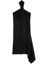 Givenchy Knot-detail Asymmetric Midi Dress In Black