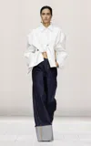 Givenchy Knot-front Nappa Leather Shirt In White
