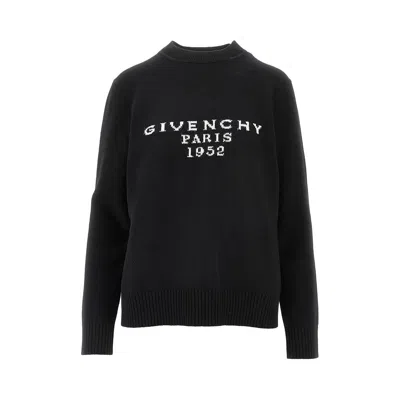 Givenchy L And Cashmere Sweater With Logo Inlay In Black