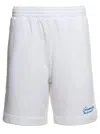 GIVENCHY GIVENCHY LA PLAGE WHITE SHORTS WITH LOGO PRINT IN COTTON MAN