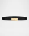 Givenchy Label Belt In Box Leather In Black