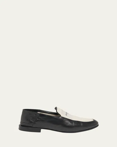 Givenchy Label Canvas And Leather Loafers