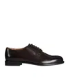 Givenchy Label Derbies In Leather In Brown