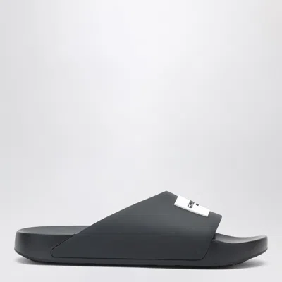 GIVENCHY GIVENCHY LABEL FLAT MULES IN BLACK RUBBER