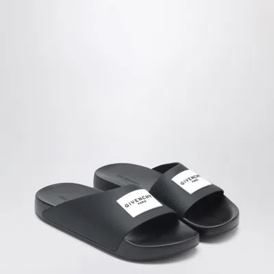 GIVENCHY GIVENCHY LABEL FLAT MULES IN BLACK RUBBER WOMEN