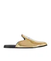 Givenchy Label Flat Mules In Mirror Effect Leather In Gold