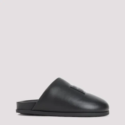 Givenchy Label Flat Mules In Black Nappa Leather Women In Multi