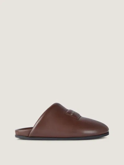 Givenchy Mules Plates Label En Cuir Nappa In Brown