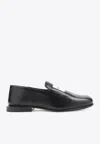 Givenchy Label Leather Loafers In Black