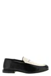 Givenchy Two-tone Leather And Canvas Label Loafers In Black