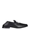 Givenchy Black Leather Label Loafers In Multi
