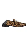 Givenchy Label Loafers In Leather With Leopard Print In Multi