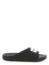 Givenchy Black Sandals With Wide Band And Contrasting Logo Patch In Rubber Man In Black