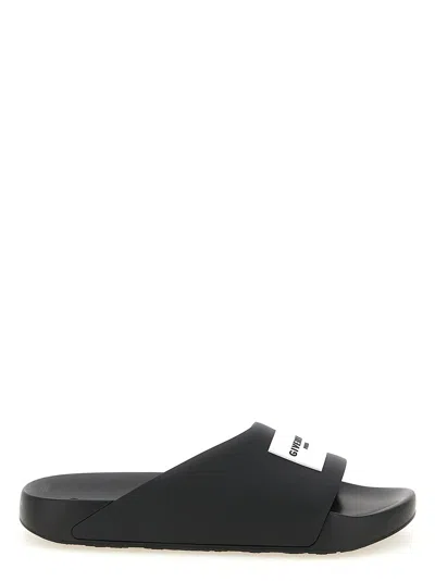 Givenchy Label Logo Rubber Slide In Black