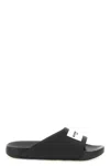 Givenchy Black Sandals With Wide Band And Contrasting Logo Patch In Rubber Man In Black