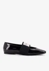 Givenchy Women Patent Leather Ballerinas With Maxi Logo Label In Black