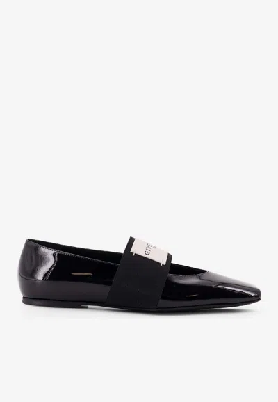 GIVENCHY LABEL PATENT LEATHER BALLET FLATS