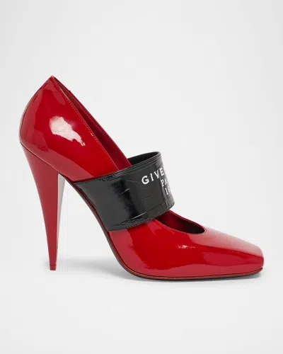 Givenchy Label Patent Leather Pumps In Multi