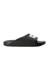 Givenchy Black Sandals With Wide Band And Contrasting Logo Patch In Rubber Man In Black
