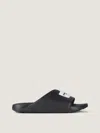 Givenchy Label Slide Flat Mules In Rubber In Black