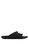 Givenchy Black Sandals With Wide Band And Contrasting Logo Patch In Rubber Man In Black