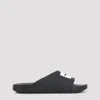 Givenchy Black Sandals With Wide Band And Contrasting Logo Patch In Rubber Man In Black