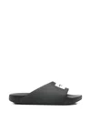 Givenchy Black Polyurethane Sandals Label Slide