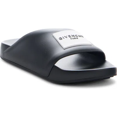 Givenchy Label Slide Sandal In Black