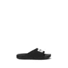 Givenchy Black Sandals With Wide Band And Contrasting Logo Patch In Rubber Man In Black