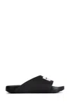 Givenchy Black Sandals With Wide Band And Contrasting Logo Patch In Rubber Man In Black