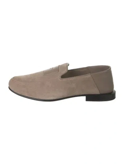 Pre-owned Givenchy Label Suede Loafers W/ Tags In Neutrals