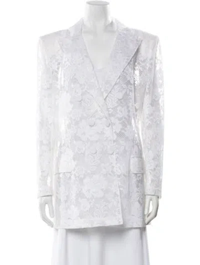 Pre-owned Givenchy Lace Blazer In White