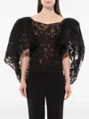 Givenchy Lace Cape T-shirt In Black