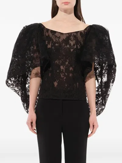 Givenchy Lace Cape T-shirt In Black