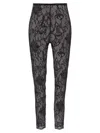 Givenchy Sheer Lace Fabric Elastic Waistband Leggings In Black
