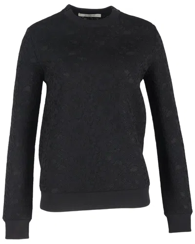 Givenchy Lace Detailed Crewneck Sweater In Black