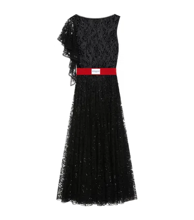 Givenchy Lace Embroidered Maxi Dress In Black
