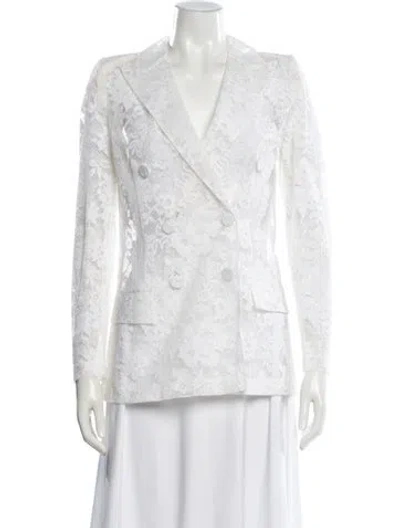 Pre-owned Givenchy Lace Lace Pattern Blazer In White