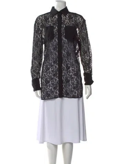 Pre-owned Givenchy Lace Lace Pattern Blouse In Black