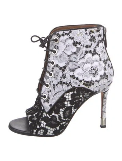 Pre-owned Givenchy Lace Lace Pattern Lace-up Boots In Multi