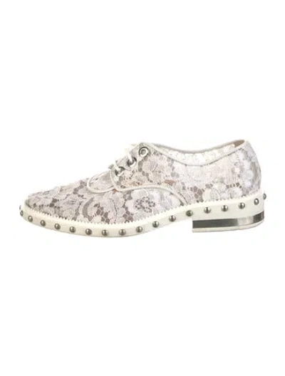 Pre-owned Givenchy Lace Lace Pattern Oxfords In White