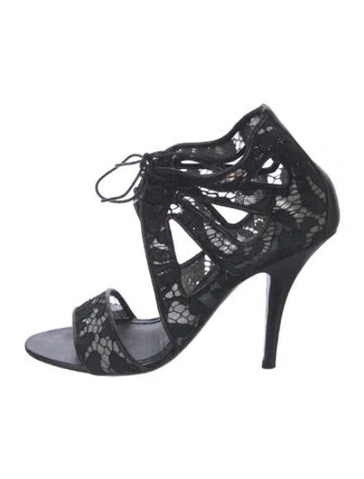 Pre-owned Givenchy Lace Lace Pattern Sandals In Black