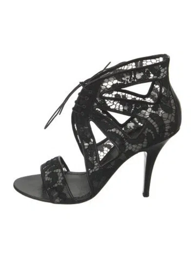 Pre-owned Givenchy Lace Lace Pattern Sandals In Black