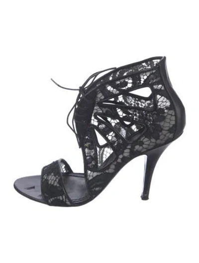 Pre-owned Givenchy Lace Lace Pattern Sandals In Blue