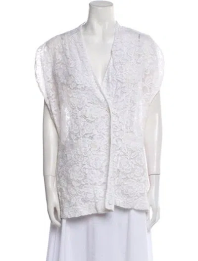 Pre-owned Givenchy Lace Lace Pattern Vest In White