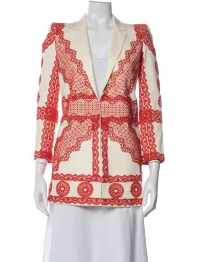 Pre-owned Givenchy Lace Pattern Blazer In Red