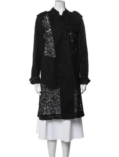 Pre-owned Givenchy Lace Pattern Coat In Black