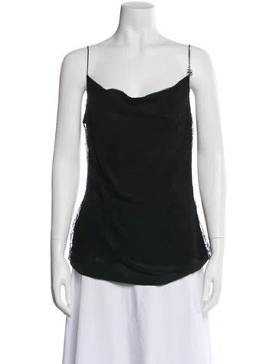 Pre-owned Givenchy Lace Pattern Cowl Neck Top In Black