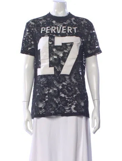 Pre-owned Givenchy Lace Pattern Crew Neck Sweater In Blue