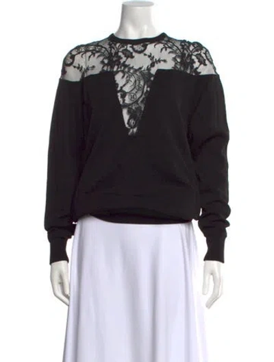 Pre-owned Givenchy Lace Pattern Crew Neck Sweatshirt W/ Tags In Black